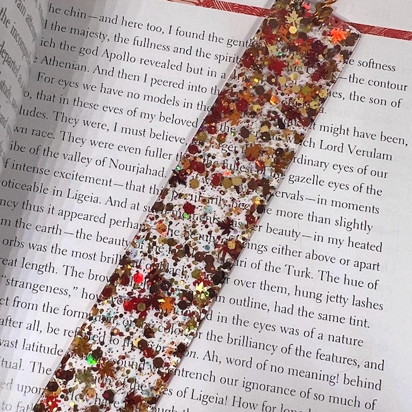 Autumn Leaf Glitter Bookmark