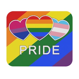 Pride Rainbow Mouse Pad | LGBTQ Support Gift, Desk Accessory, Office Decor, Computer Mousepad, Colorful Pride Decor