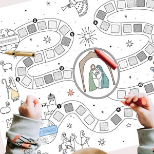 Reise nach Bethlehem, Krippe Weihnachtsspiel Printable, tolles Spiel für Familien und kleine Kinder