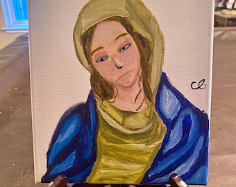 Mother Mary Painting: Religious Art, Jesus' Mother Canvas Print