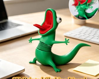 Lagarto de brinquedo antiestresse engraçado que se mexe, lagarto com mola impresso em 3D, brinquedo de mesa de lagarto, brinquedo sensorial antiestresse para TDAH, decoração divertida para mesa de escritório, lembrancinha de festa