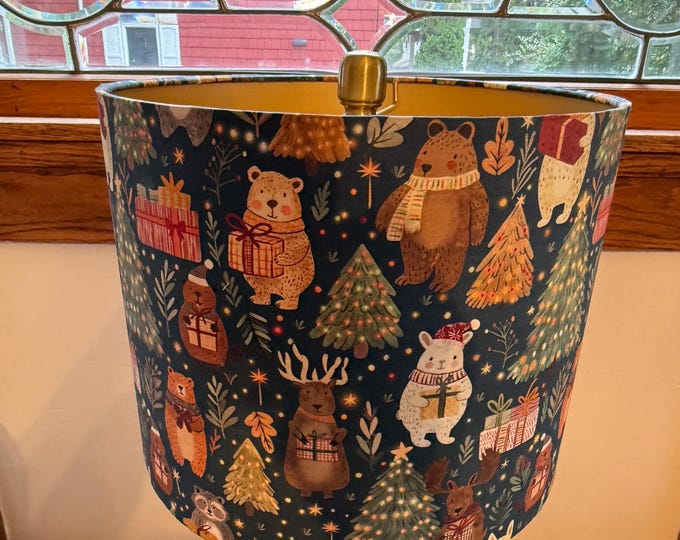 Christmas - choose your fabric - Drum Lampshade Pendant Lamp Light Shade Drum Custom | made in USA