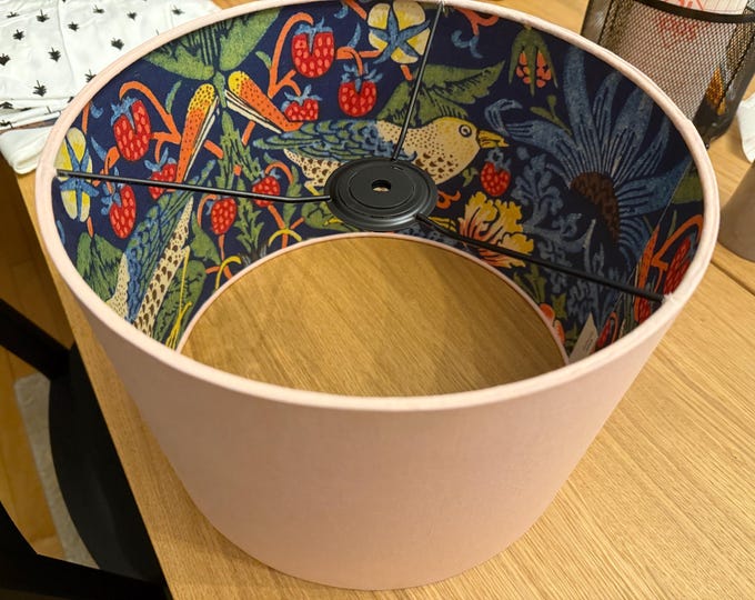 Morris Drum Lampshade Strawberry Thief Custom | Double sided | made in USA