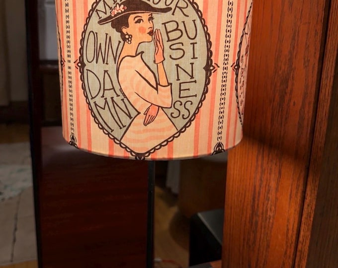 Independent Woman Fabric Drum Lampshade Custom | made in USA