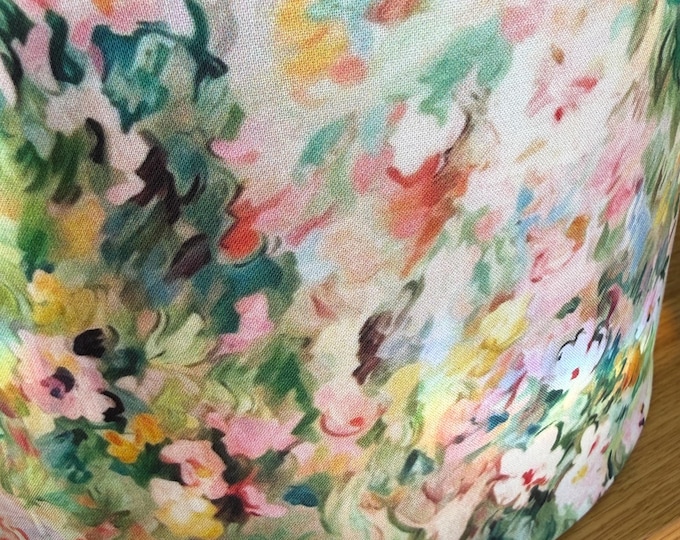 Floral Fabric Drum Lampshade Custom | made in USA
