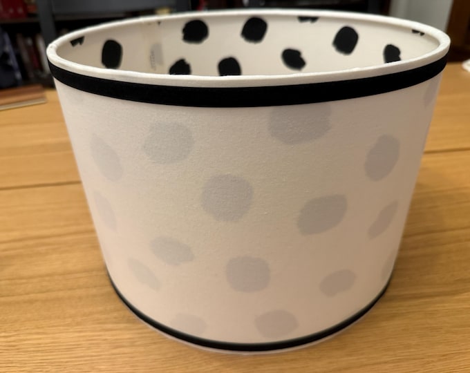 Polka Dot IKEA Fabric Drum Lampshade Custom | Double sided | made in USA
