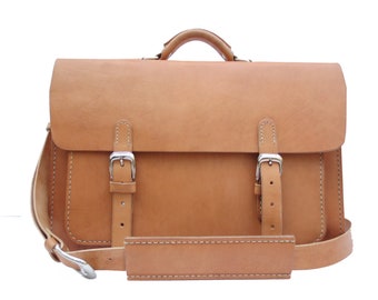 Rustic Distressed Leather Messenger Bag  Briefcase Laptop Satchel fits Macbook Pro