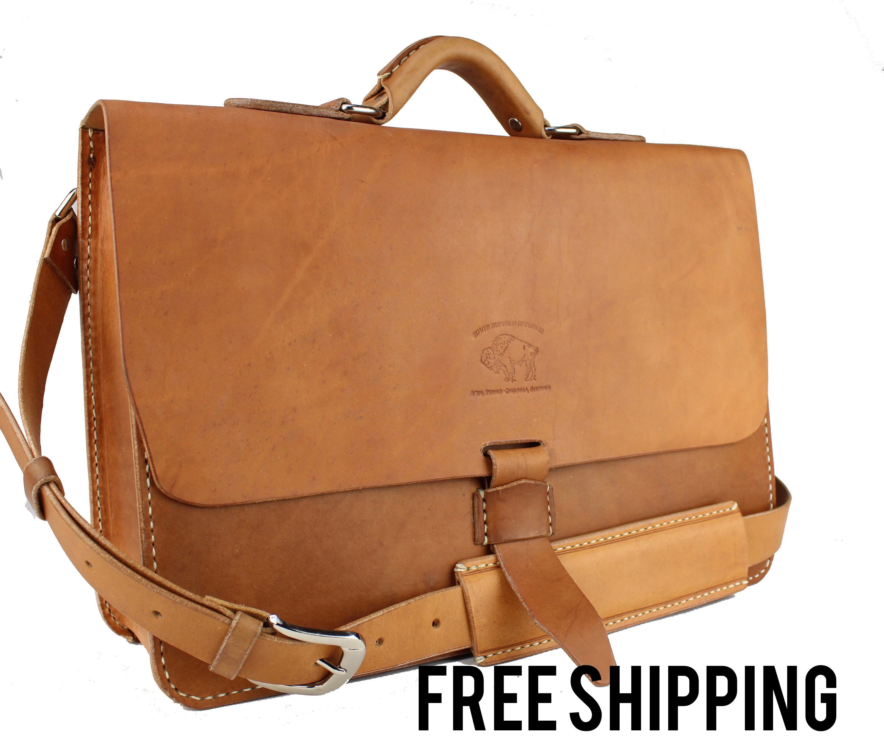 Leather Messenger Bag Leather Briefcase Leather shoulder Etsy