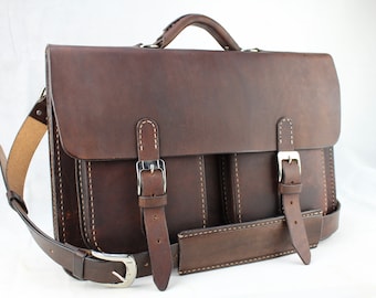 15" Leather Messenger Leather Bag  Leather Briefcase Leather Laptop Satchel for Macbook Pro 097
