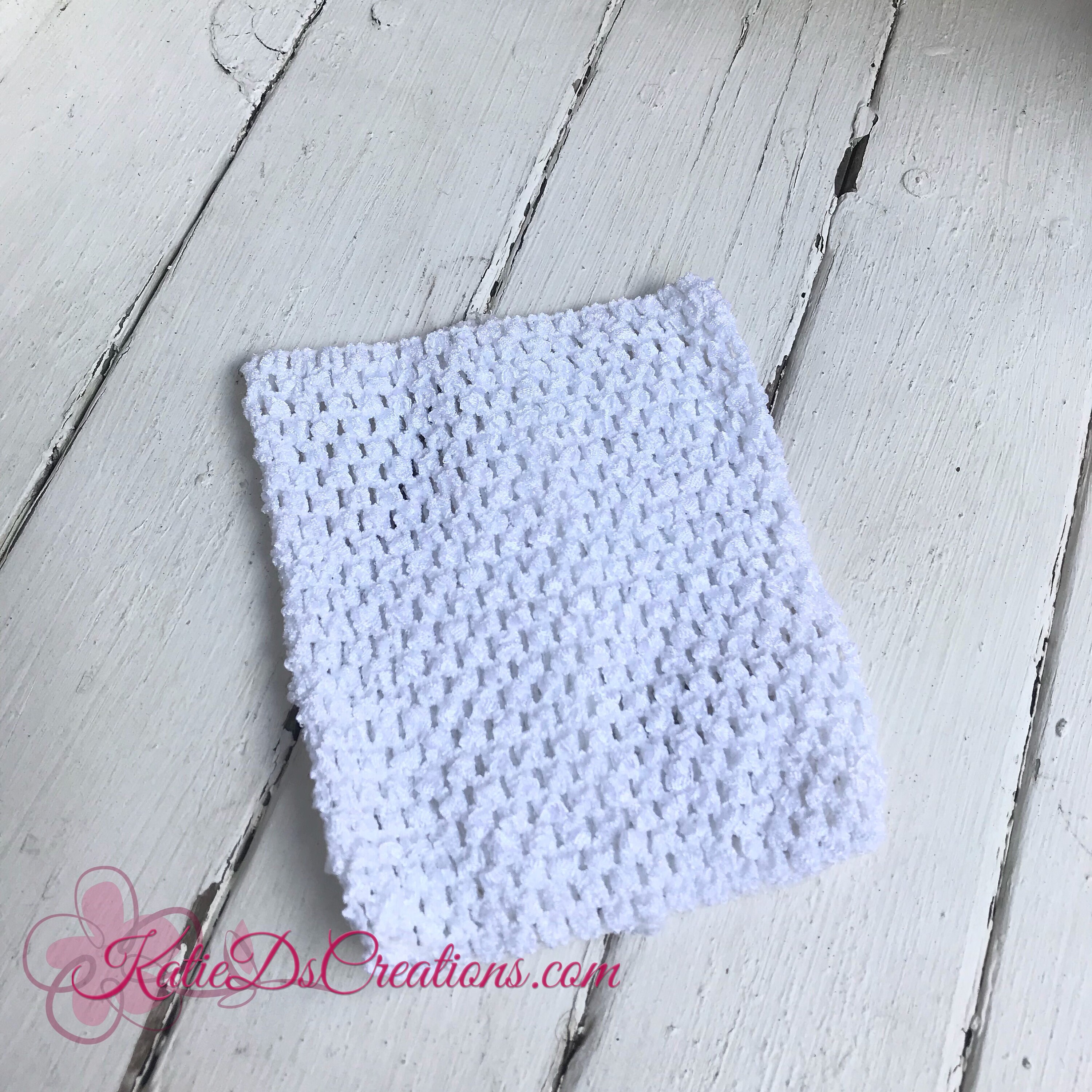 White Stretch Crochet Tube Top Headband Hairband Waistband Tutu Supplies White Stretch Crochet Tube Top Headband Hairband Waistband Tutu Supplies