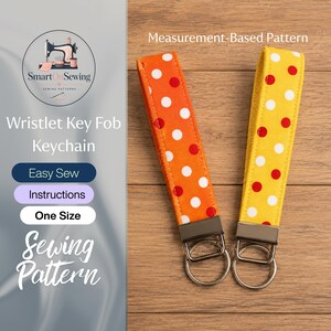 Key Fob Sewing Pattern, Fabric Wristlet Keychain PDF, Beginner Sewing Project, DIY Key Holder, Step by Step Photo Instructions