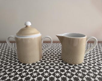 Vintage Fitz & Floyd Cream and Sugar Set, Mid-Century