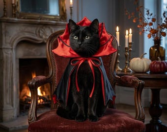 Halloween vampierencape voor huisdieren, geschikt voor katten en kleine honden, vleermuisvormige cape, leuk en schattig, een perfect cadeau voor je huisdier.