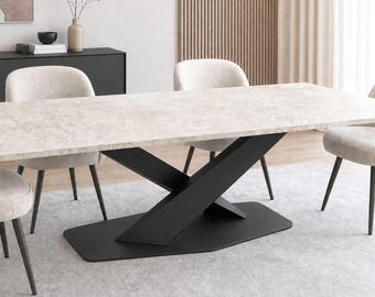 Modern Pedestal Table Base, Central Dining Table Base With Table Frame,  STRATOS