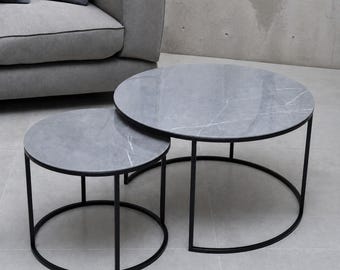 Handmade Coffee Tables With Ceramic Tops, DELIA