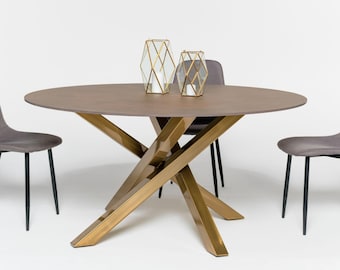 Pedestal Table Base, Criss-Cross Steel Dining Table Base,  NEXUS 70.70