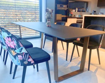 Trapezoid Steel Table Legs, Modern Dining Base, VEXI BASE 80.40