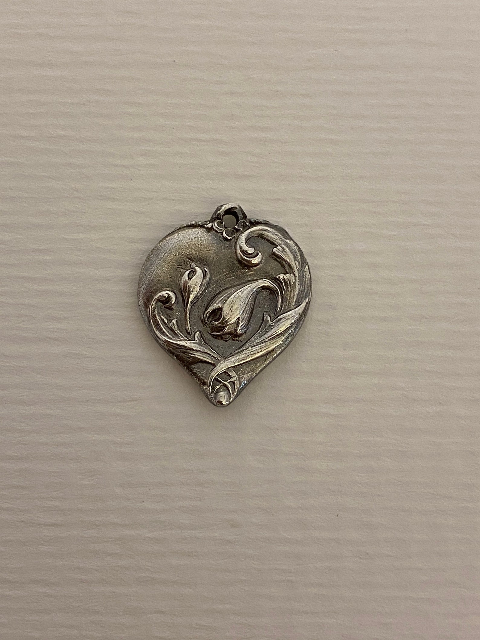 2 Vintage Solid Brass Art Deco Roses Charms, Pendants, Warehouse Finds