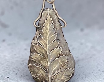 Fine Silver Fern Impression Pendant