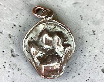 Fine Silver Kitten Paw Imprint Pendant
