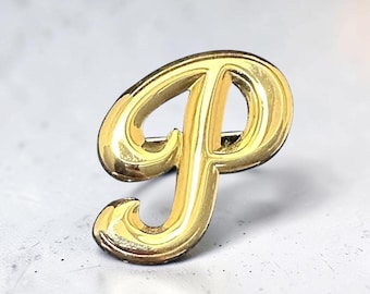 Gold Tone Initial P Brooch