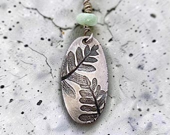 Handcrafted Fine Silver Fern Leaf Pendant: Woodland Jewelry