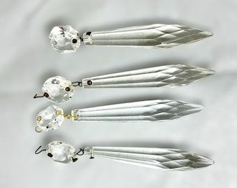 Long Icicle and Octogon Crystal Prisms Set of 4