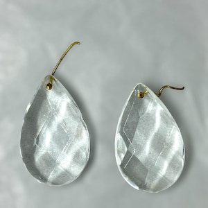 Pair of Glass Teardrop Chandelier Prisms Set of 2