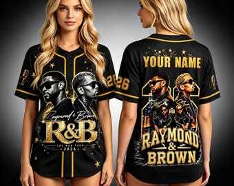 2026 R&B Tour Jersey  Usher Chris Brown Baseball Jersey  custom made Name