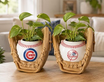 Resin Baseball Glove Planter, Sports Succulent Pot, Desk Decor