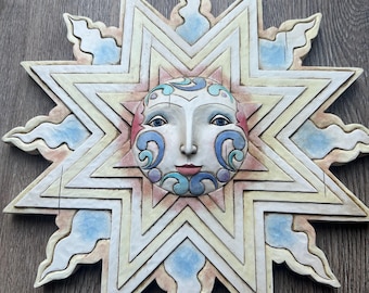 Sun Face Plaque Jim Shore 2007  Wall Hanging Heartwood Creek 11.75”