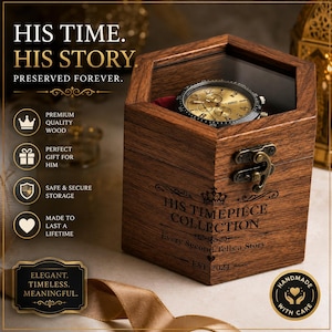 Caja de madera de lujo para relojes de hombre, organizador de relojes hecho a mano, almacenamiento personalizado para relojes, regalo de madera vintage, regalo para amantes de los relojes