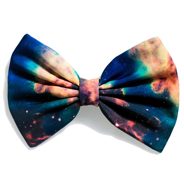 Green Galaxy Printed Hair Bow