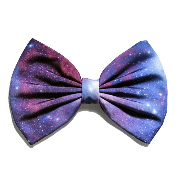 Purple Galaxy Printed Hair Bow