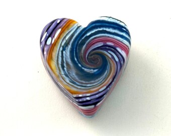 Rainbow Glass Heart (paperweight)