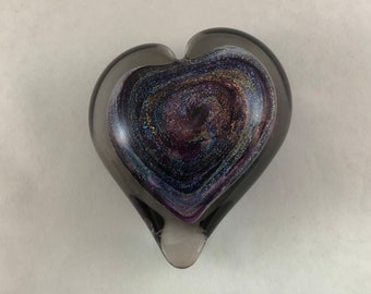Cobalt Dichroic Glass Heart #3
