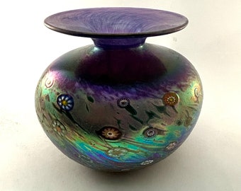Purple "Monet" puffer vase