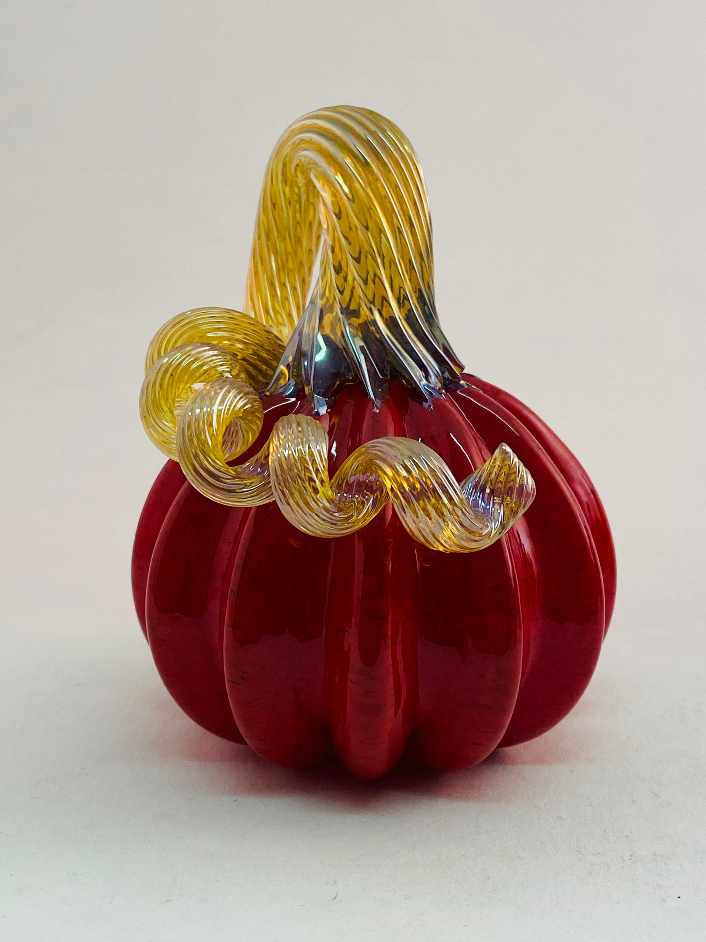 Glass Pumpkin Sculpture Mini Glass Pumpkin Red | Etsy