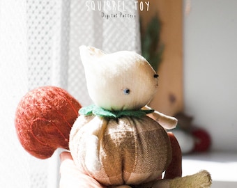 Waldorf Squirrel sewing pattern and tutorial PDF waldorf style chipmunk doll
