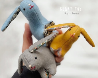 Waldorf Bunny sewing pattern and tutorial PDF waldorf style rabbit doll