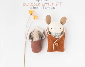 Swaddle Animal Doll Sewing Pattern: Blanket & Envelope Set (PDF)