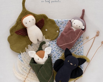 Swaddle Leaves Animal Sewing Pattern – Owl, Bat, Deer, Hedgehog (PDF Tutorial)