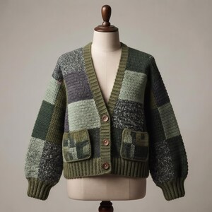 Patchwork Cardigan Crochet Pattern, Patchwork Sweater Crochet Pattern, Patchwork Clothing, Beginner Friendly Crochet Pattern..
