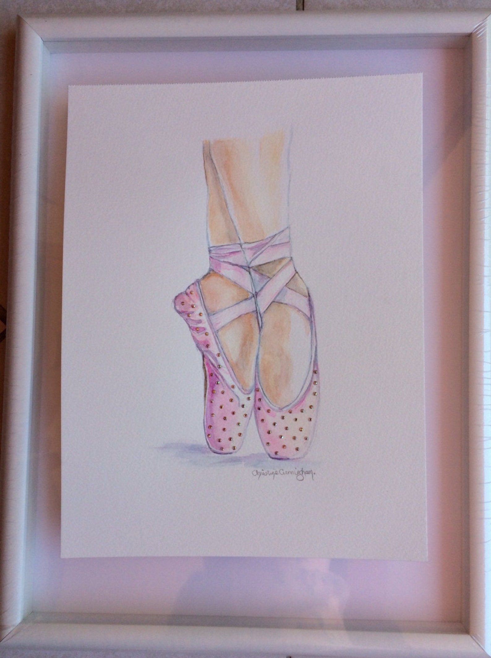 ballet shoes swarovski crystals embellished shoes illustration pointe shoes watercolor print ballet slippers ballerina art dance ballet shoes swarovski crystals embellished shoes illustration pointe shoes watercolor print ballet slippers ballerina art dance