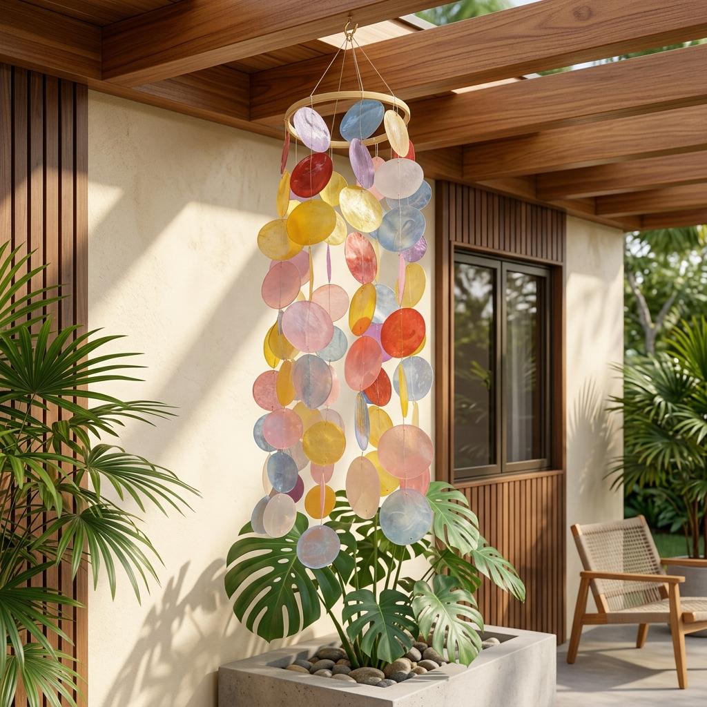 Rainbow Capiz Shell Wind Chime - Etsy