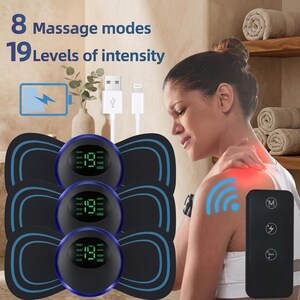 Electric Neck Massager Muscle Massage Stimulator Low Frequency Instrument Back Cervical Calf Patches Joints Relief Body
