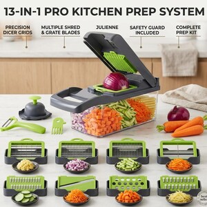 13-in-1 Vegetable Chopper Slicer Dicer Grater Multi Function Food Prep Tool Kitchen Gadget