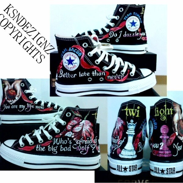 Twilight Saga hand painted any size converse shoes