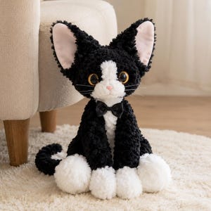 Peluche di gatto Devon Rex, morbido animale di peluche a forma di gattino, regalo per gli amanti dei gatti