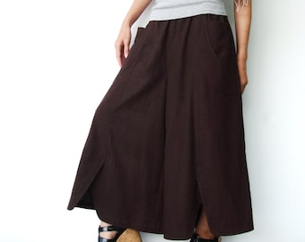 NO.41 Women’s Wide Leg Palazzo Pants, Casual Loose Fitting Trousers in Brown